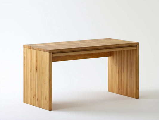 Biurko z litego drewna sosnowego z szufladą, naturalne, 120 x 60 x 75 cm