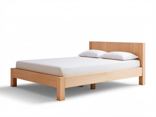 Dwuosobowa rama łóżka z litego drewna sosnowego 160 x 200 cm, naturalny jasny brąz