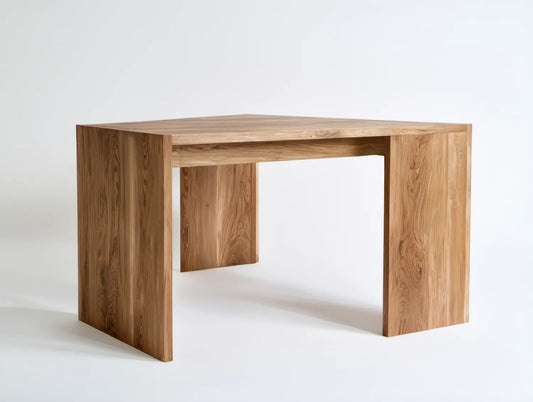 Tradycyjne biurko z litego drewna dębowego, naturalny dąb, 140 x 70 x 75 cm